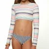 O'Neill Girl's Cruz Stripe Long Sleeve Crop Top Set