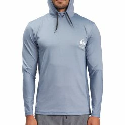 Quiksilver Mens Angler Hooded Long Sleeve Surf T Shirt