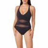 Bleu Rod Beattie Womens V Neck Cross Back One Piece Swimsuit