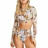 Billabong Womens Postcards From Paradise Cropped Long Sleeve Rashguard