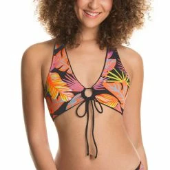 Maaji Women's Onyx Lupe Front Tie Halter Bikini Top