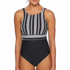 Next By Athena Womens Stripe Podium One Piece Swimsuit