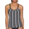 Next By Athena Womens Salutation Stripe Third Eye Tankini Top
