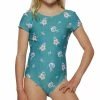 O'Neill ONeill Girls Chan Floral Short Sleeve Back Tie One Piece Swimsuit