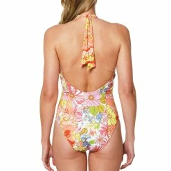 Sanctuary Womens Reversible High Leg Halter One Piece Swimsuit -Volcom Shop eb6064a9 824d 4084 af66 6bceba675e4a